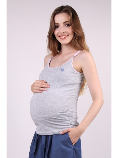 Майка серая для беременных и кормящих